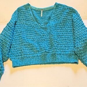 FP Movement by Free People Turquoise V-Neck Sweater